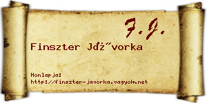 Finszter Jávorka névjegykártya